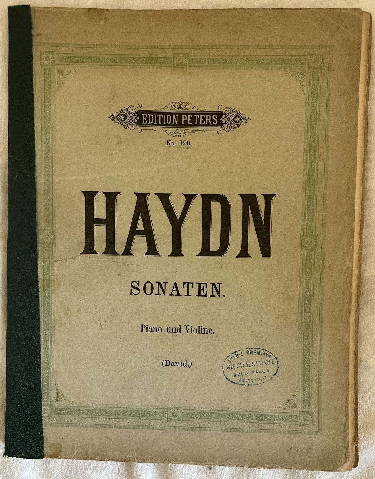 SONATEN FUR PIANOFORTE UND VIOLINE VON JOS. HAYDN VON FERD. …