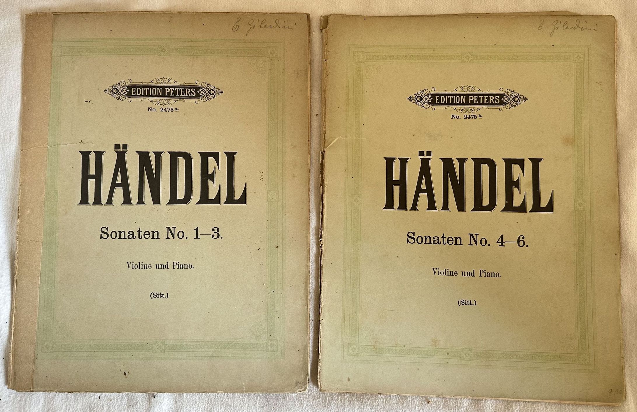 SONATEN FUR VIOLINE UND PIANOFORTE VON G. F. HANDEL