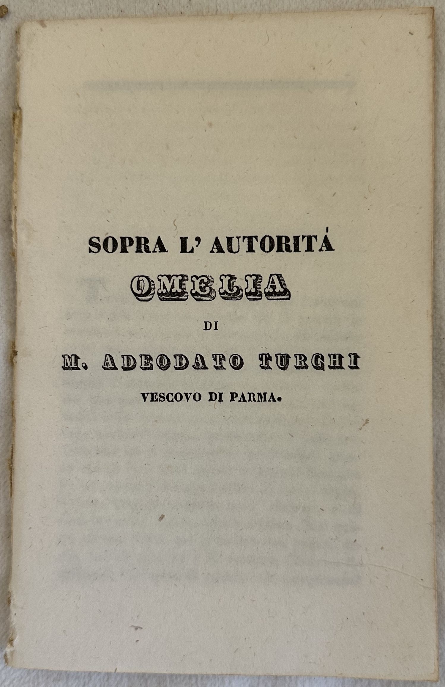 SOPRA L'AUTORITA' OMELIA DI M. ADEODATO TURCHI VESCOVO DI PARMA