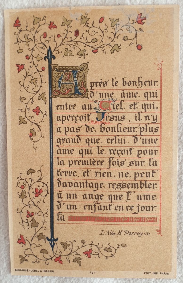 SOUVENIR DE LA PREMIERE COMMUNION DE LUCIEN S. HENRAUX ECOLE …