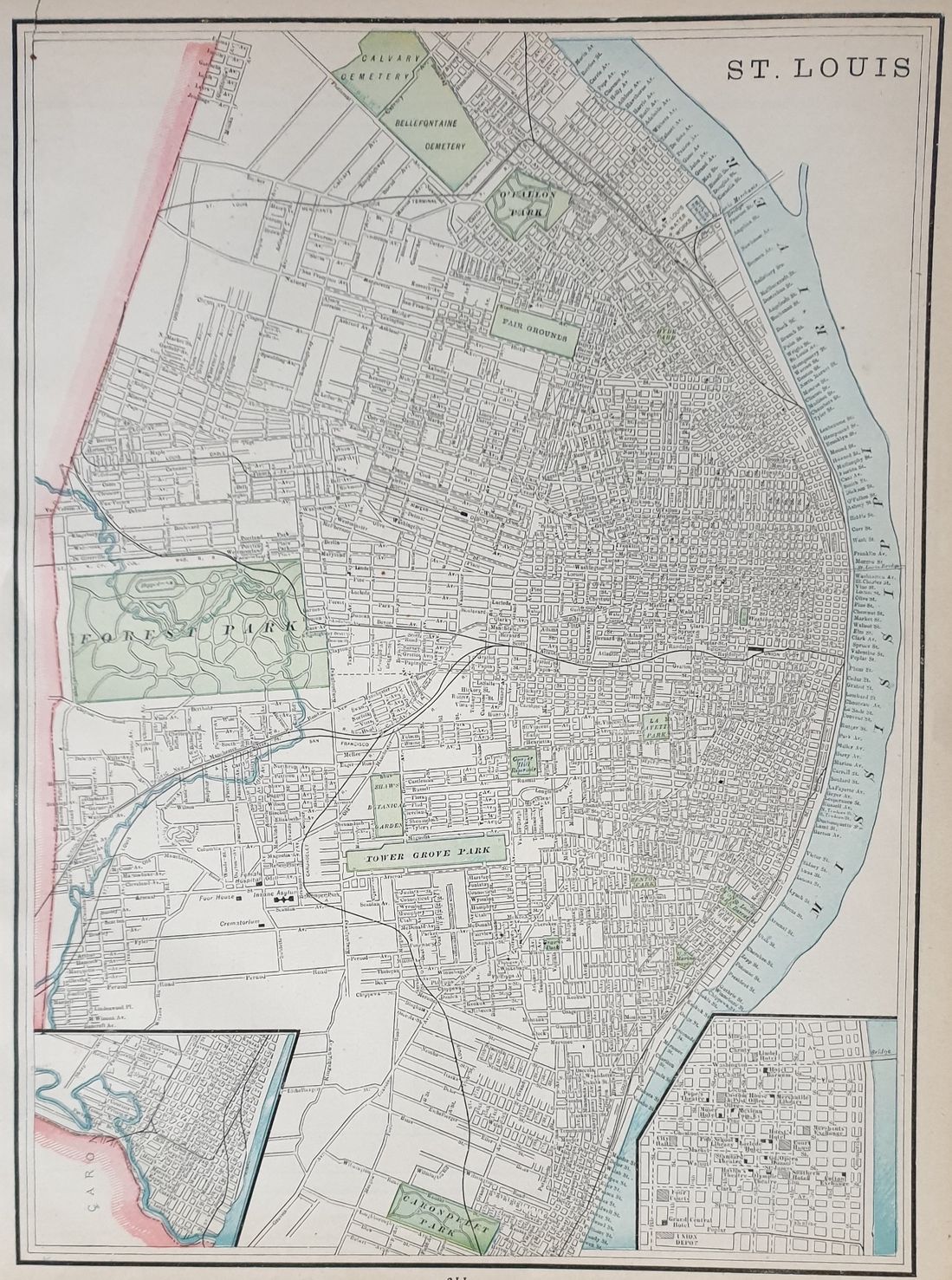 ST. LOUIS MAP OF KANSAS CITY, MISSOURI AND KANSAS CITY …