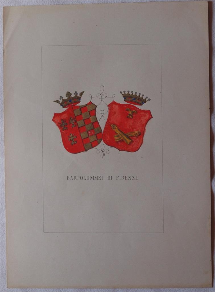 STORIA DELLE FAMIGLIE ILLUSTRI ITALIANE - BARTOLOMMEI DI FIRENZE