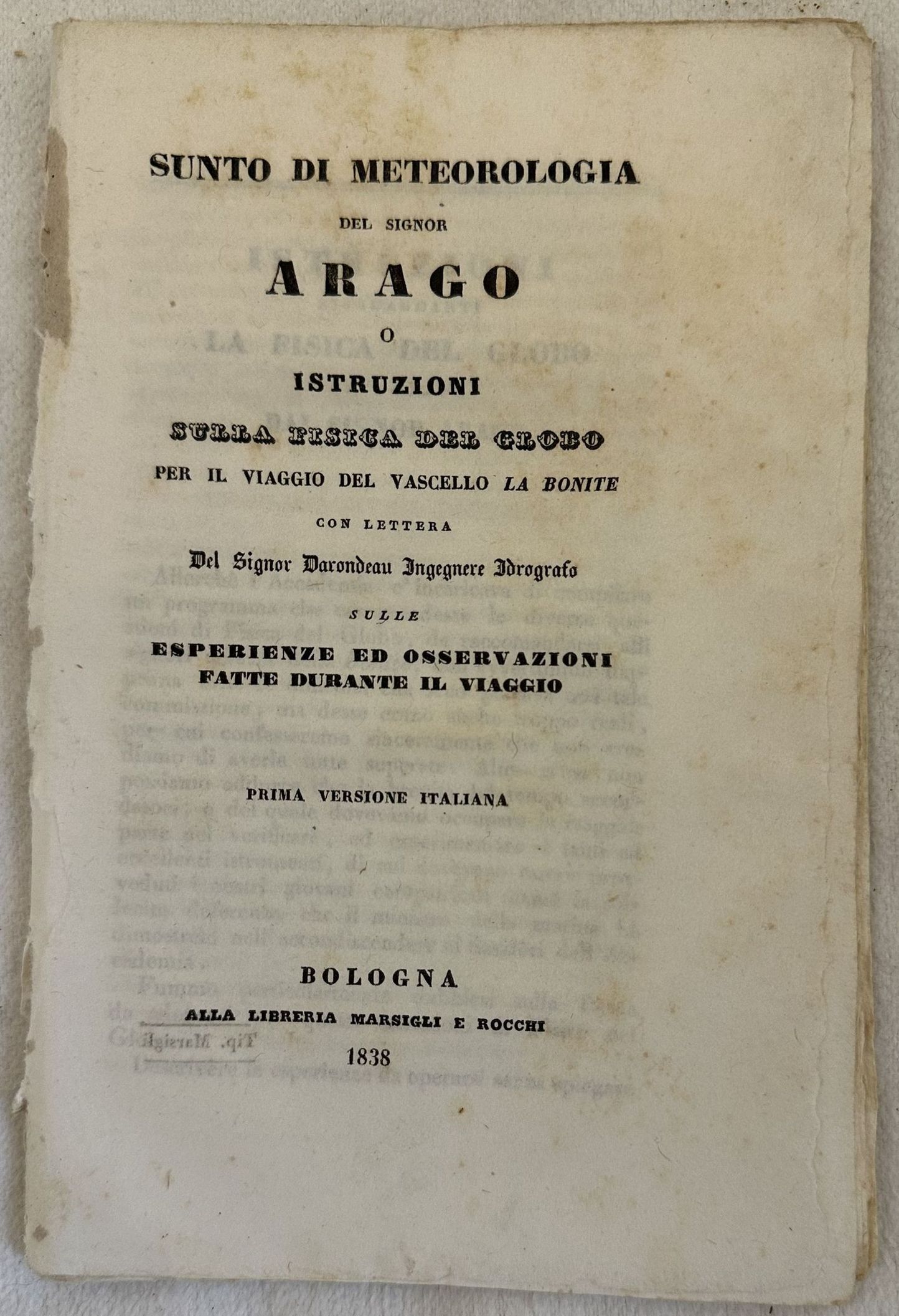 SUNTO DI METEOROLOGIA DEL SIGNOR ARAGO O ISTRUZIONI SULLA FISICA …
