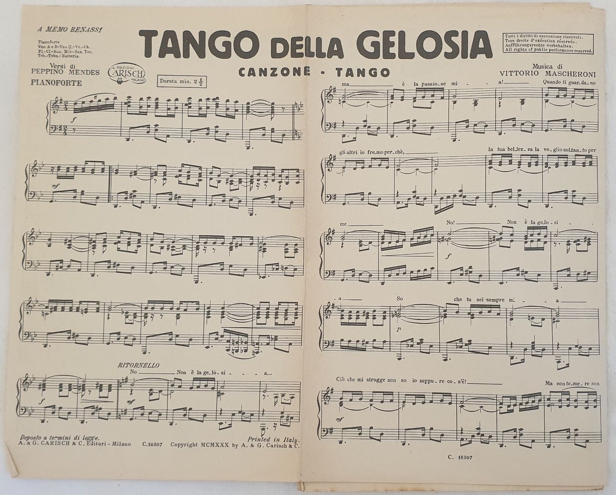 TANGO DELLA GELOSIA SNI? CANZONE FOX TROT