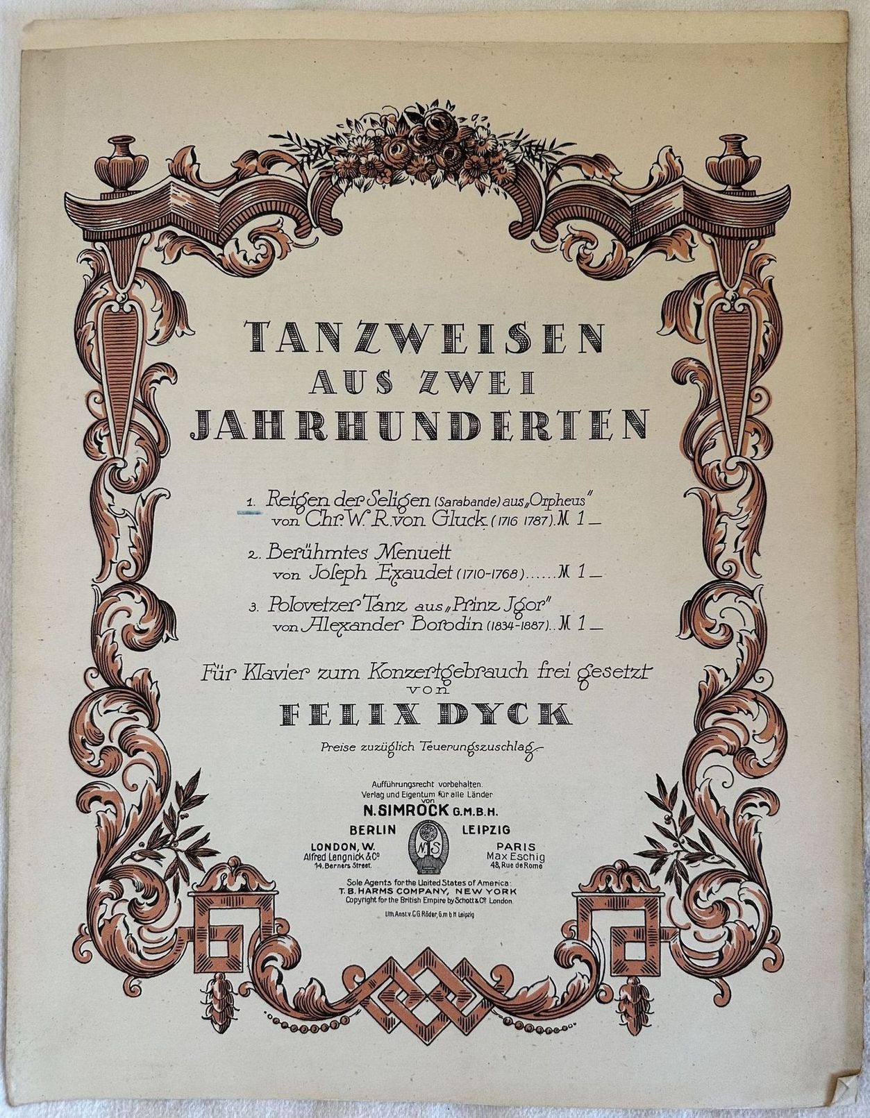 TANZWEISEN AUS ZWEI JAHREHUNDERTEN REIGEN DER SELIGEN SARABANDE AUS DER …