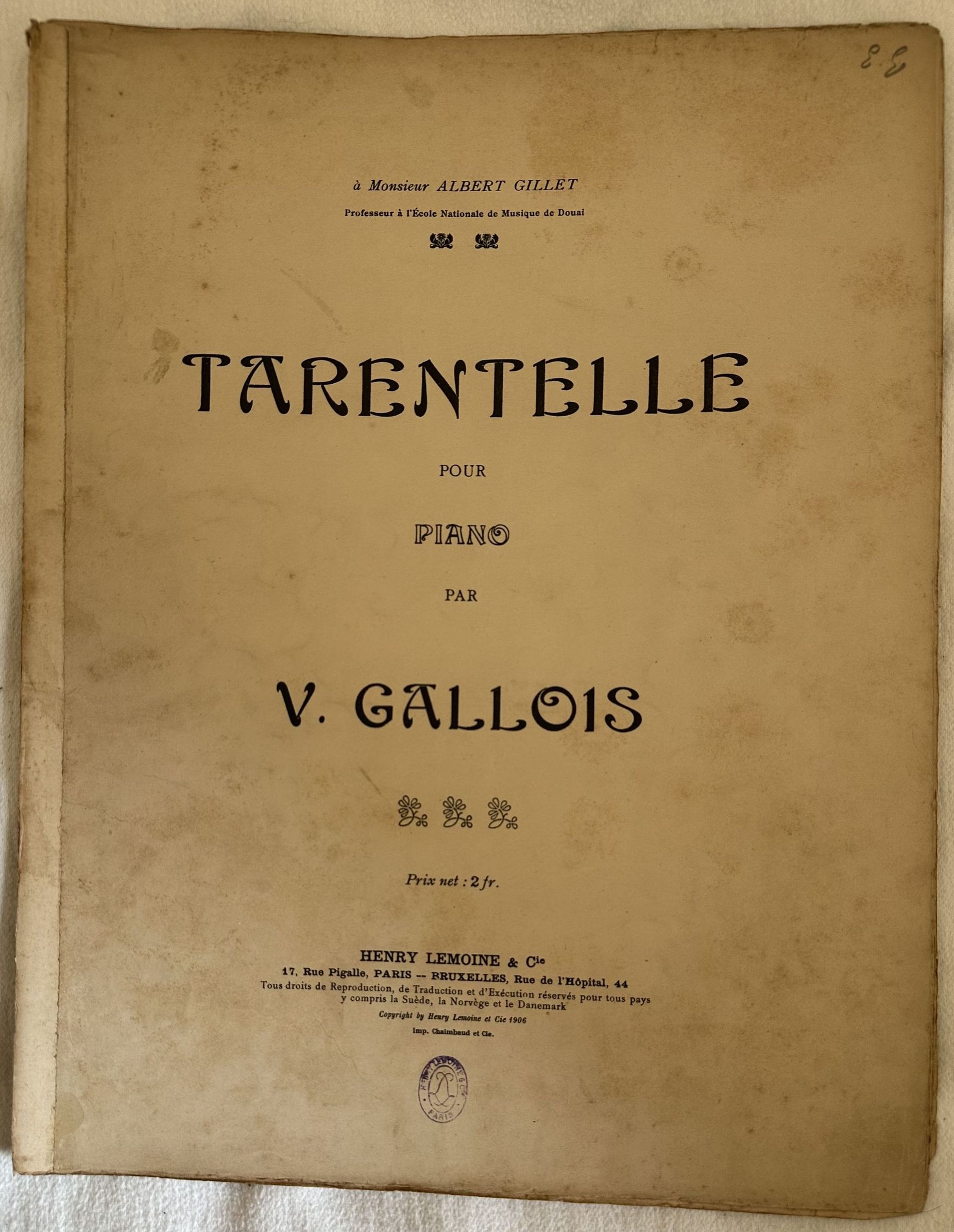 TARENTELLE POUR PIANO