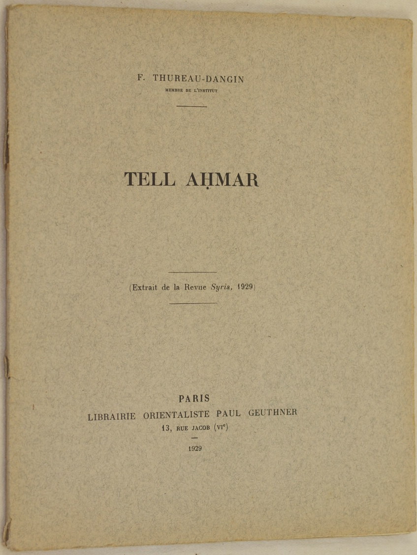 TELL-AHMAR (EXTRAIT DE LA REVUE SYRIA, 1929)