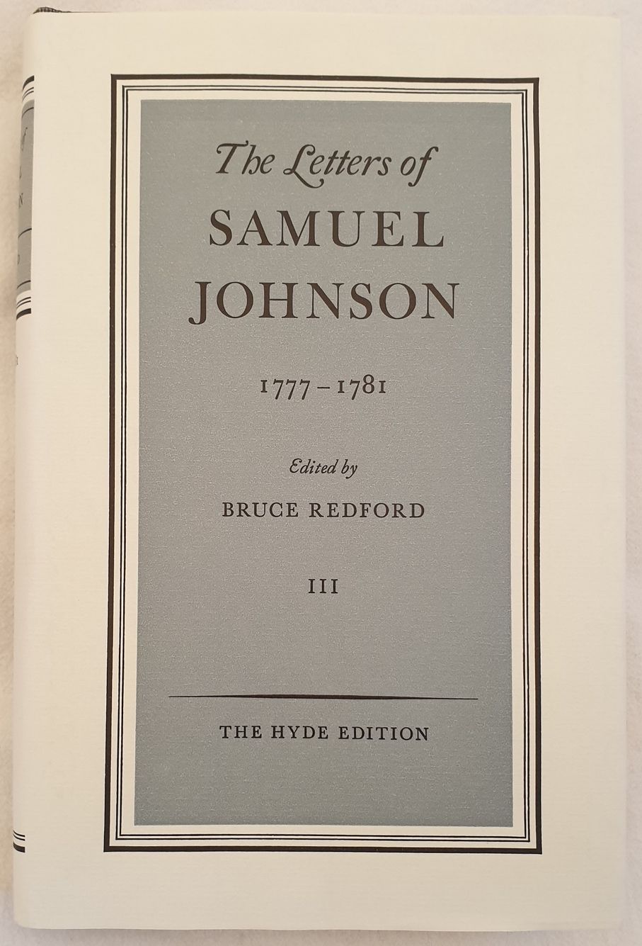 THE LETTERS OF SAMUEL JOHNSON VOLUME III - 1777-1781