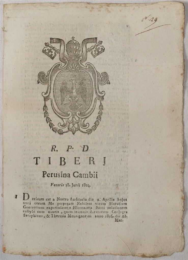 TIBERI PERUSINA CAMBII VENERIS 18 JUNII 1824