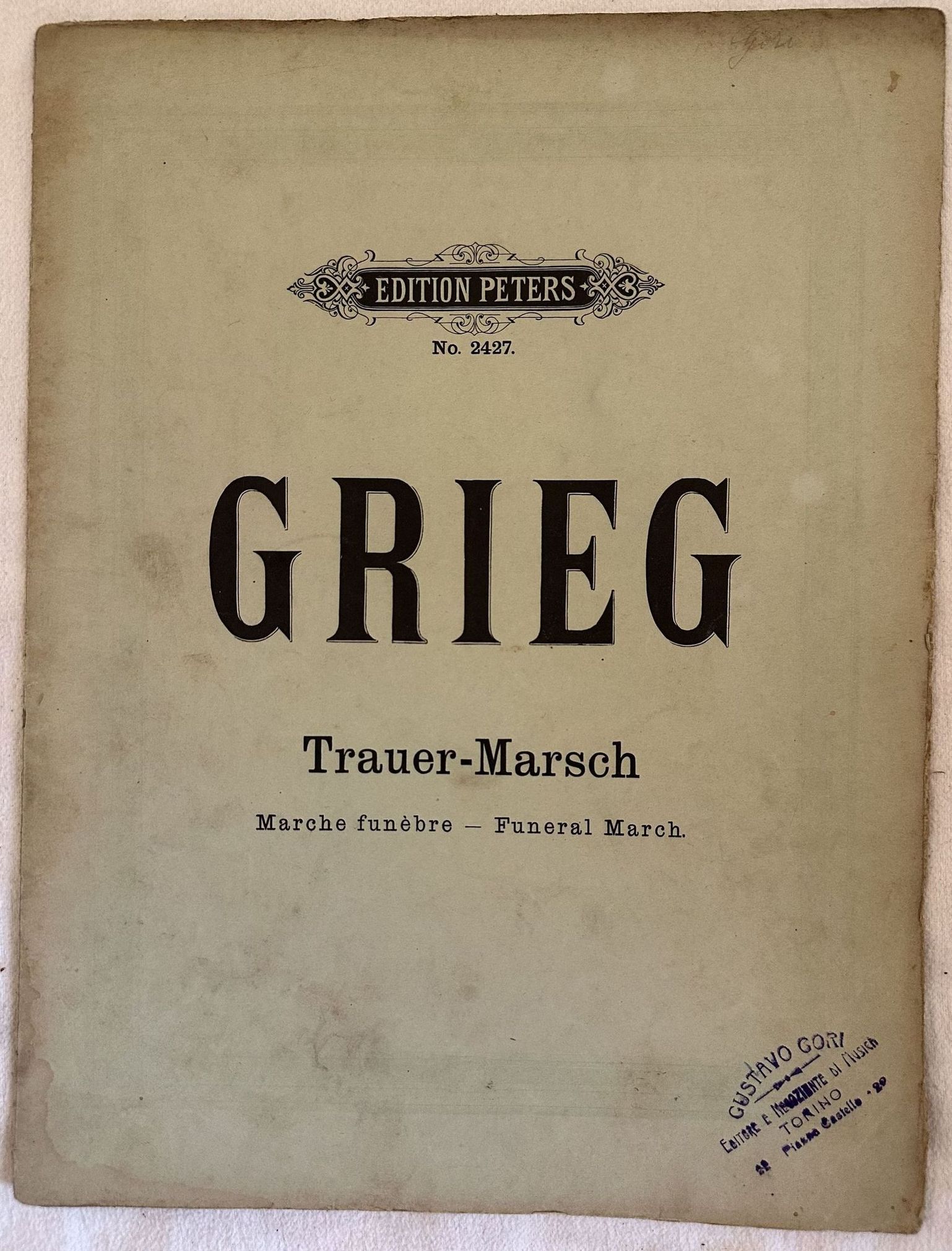 TRAVERMARSH ZUM ANDENKEN AN RIKARD MORDRAAK COMPONIRT VON EDVARD GRIEG …
