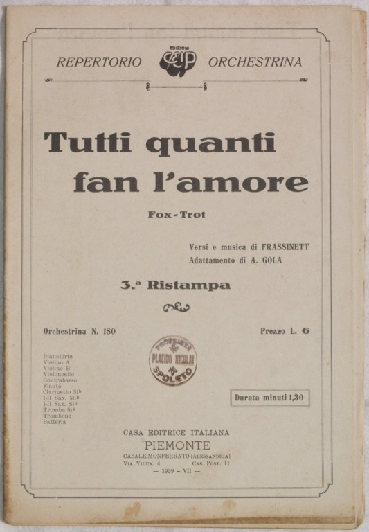 TUTTI QUANTI FAN L'AMORE