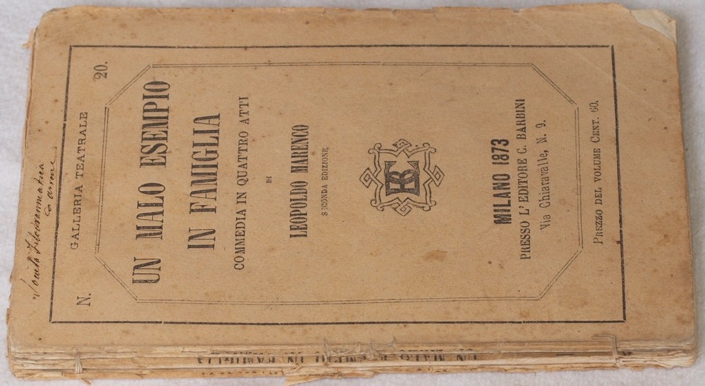 UN MALO ESEMPIO IN FAMIGLIA COMMEDIA IN QUATTRO ATTI