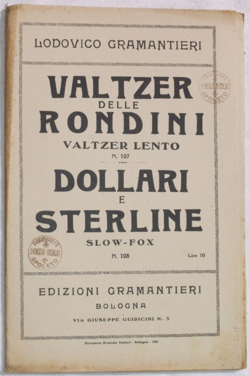 VALTZER DELLE RONDINI - DOLLARI E STERLINE