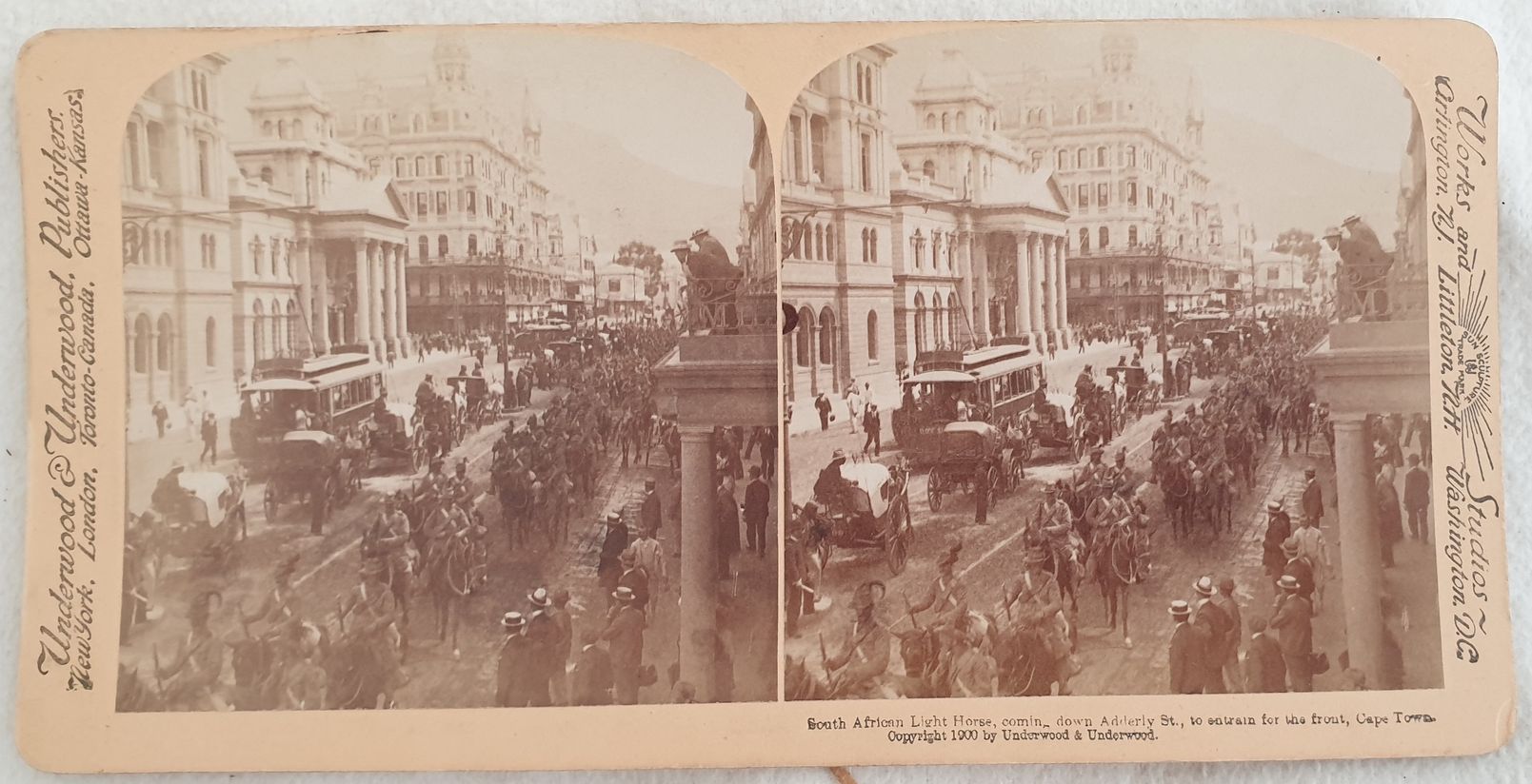 VEDUTA STEREOSCOPICA SECONDA GUERRA BOERA SOUTH AFRICAN LIGHT HORSE COMING …