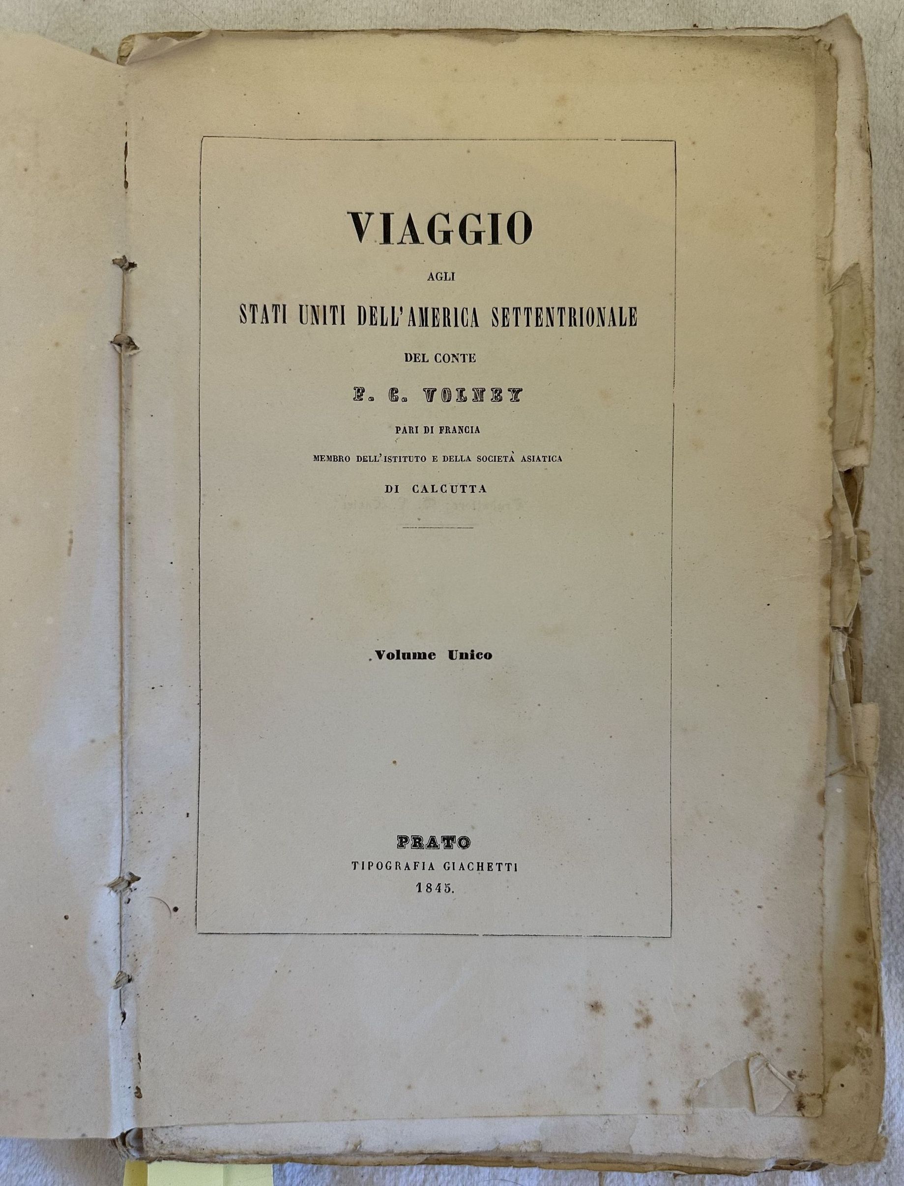 VIAGGIO AGLI STATI UNITI DELL'AMERICA SETTENTRIONALE