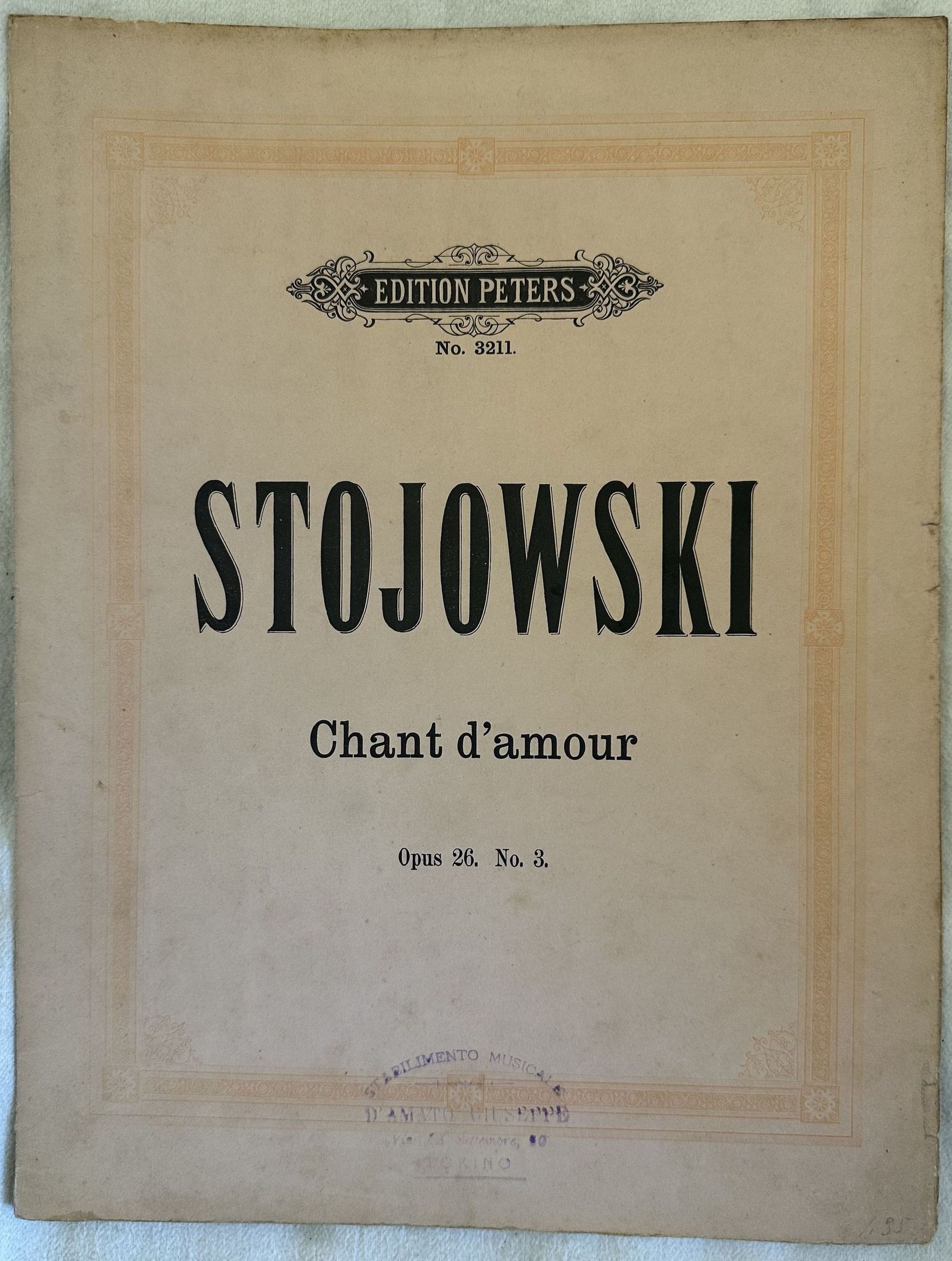 VIER STUCKE FUR DAS PIANOFORTE VON SIGISMUND STOJOWSKI OPUS 26