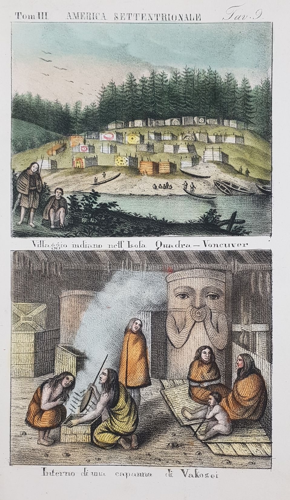 VILLAGGIO INDIANO NELL’ISOLA QUADRA VANCUVER INTERNO DI UNA CAPANNO DI …