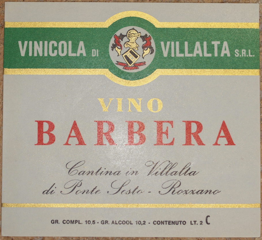 VINICOLA DI VILLALTA SRL VINO BARBERA CANTINA IN VILLALTA DI …