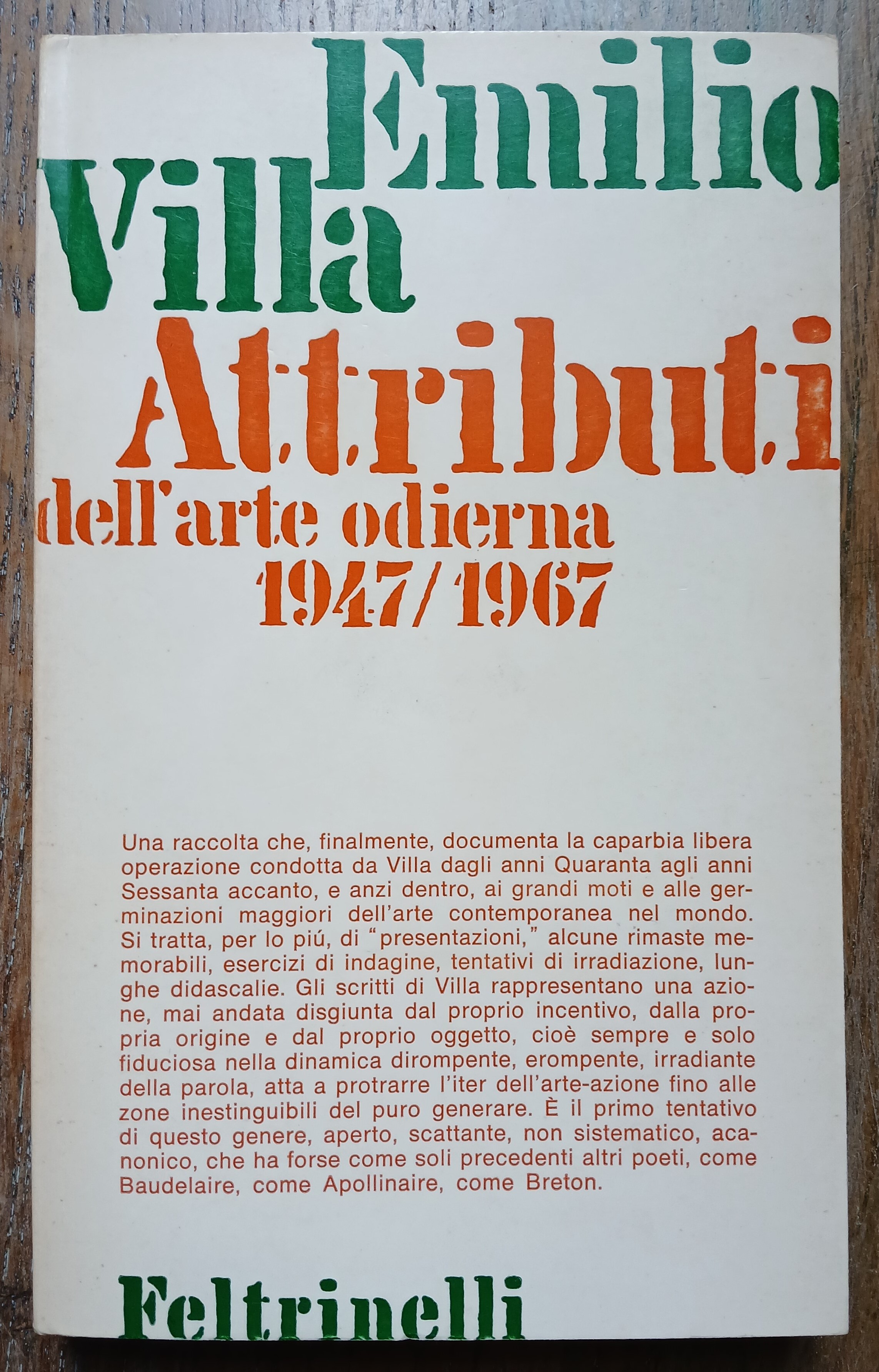 Attributi dell'arte odierna 1947 / 1967.