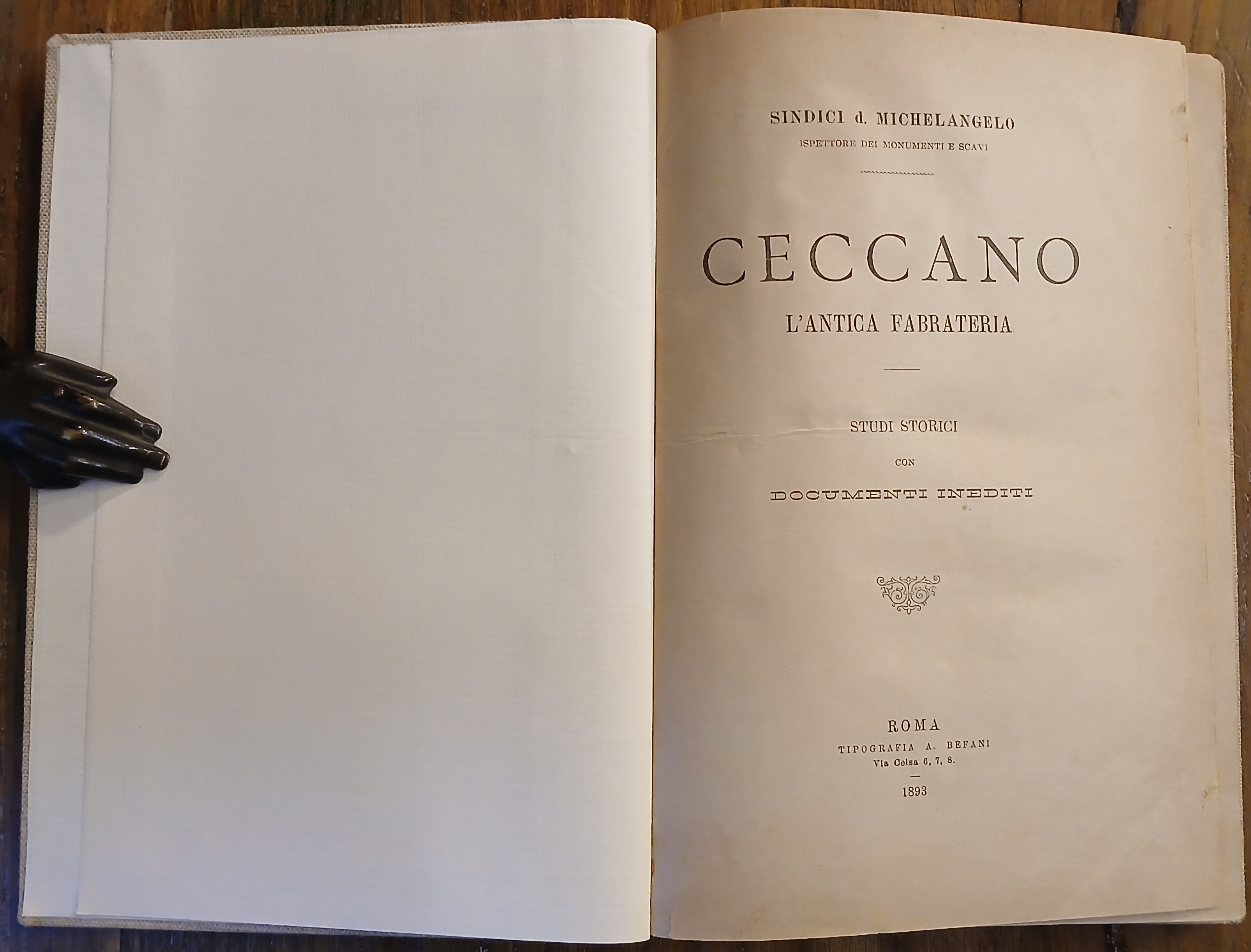 Ceccano. L'antica Fabrateria. Studi storici con documenti inediti.