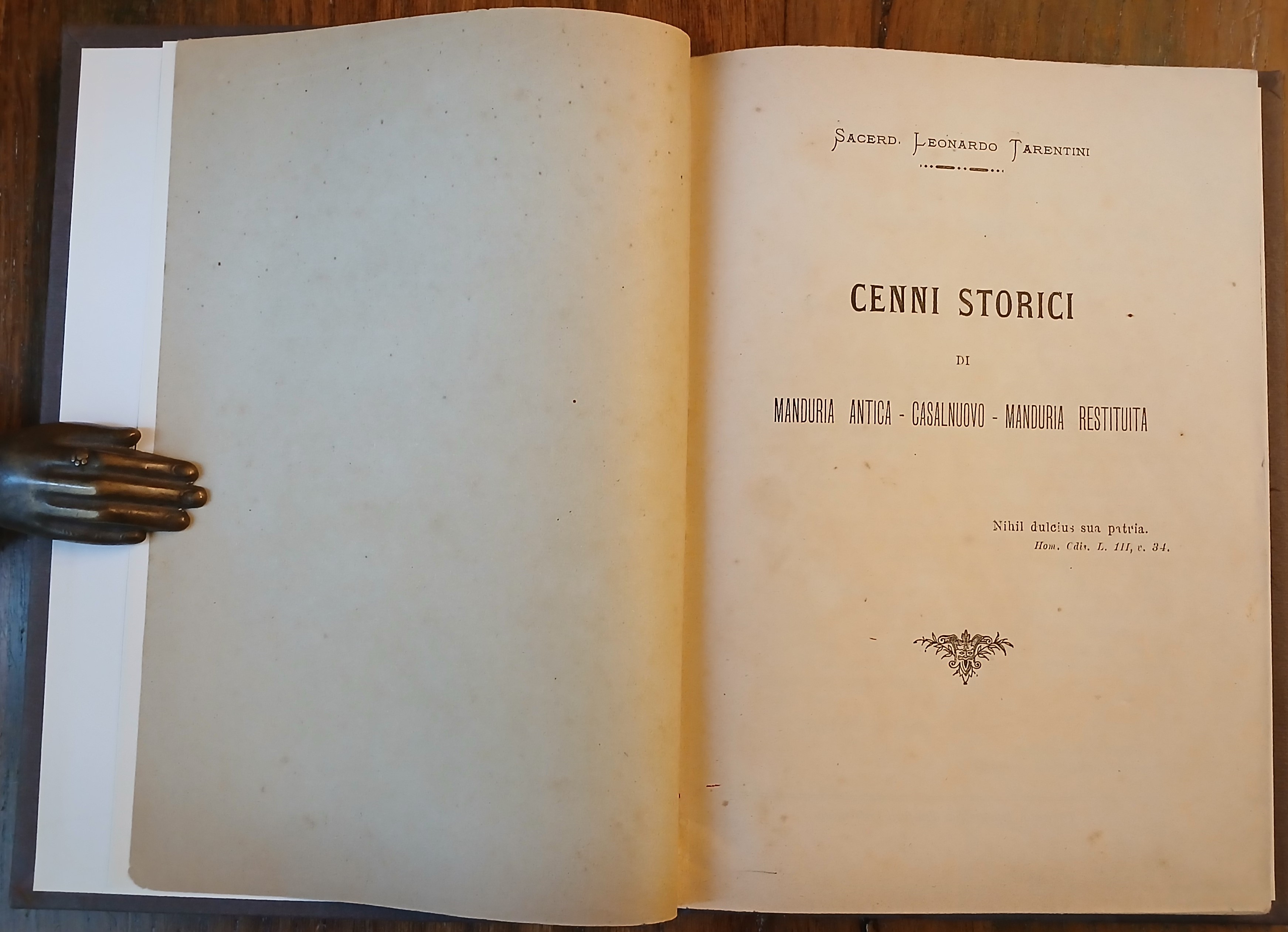Cenni storici di Manduria antica - Casalnuovo - Manduria Restituita.