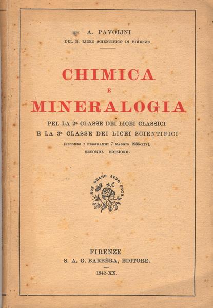 CHIMICA E MINERALOGIA