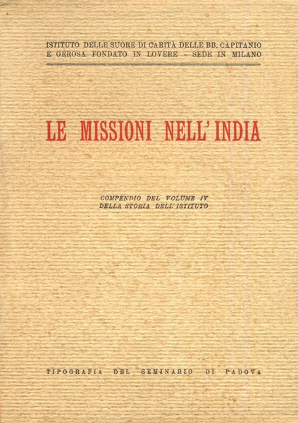 LE MISSIONI NELL'INDIA