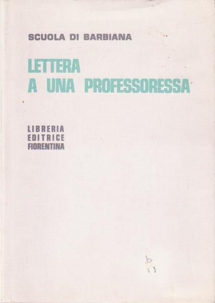 LETTERA A UNA PROFESSORESSA