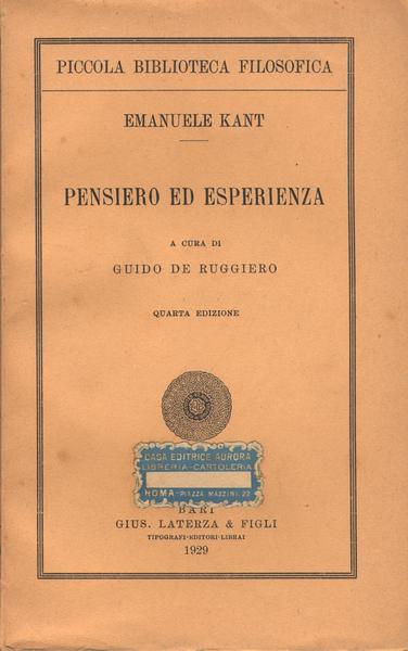 PENSIERO ED ESPERIENZA