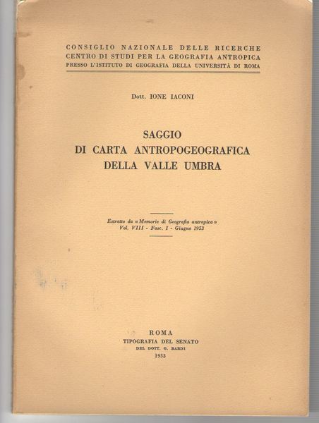 Saggio di Carta antropogeografica della Valle Umbra