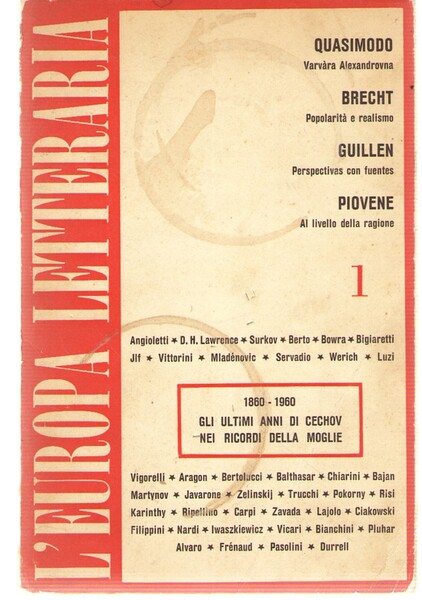 L'Europa Letteraria Anno 1 Numero 1