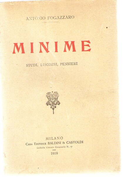 Minime. studi, discorsi, Pensieri
