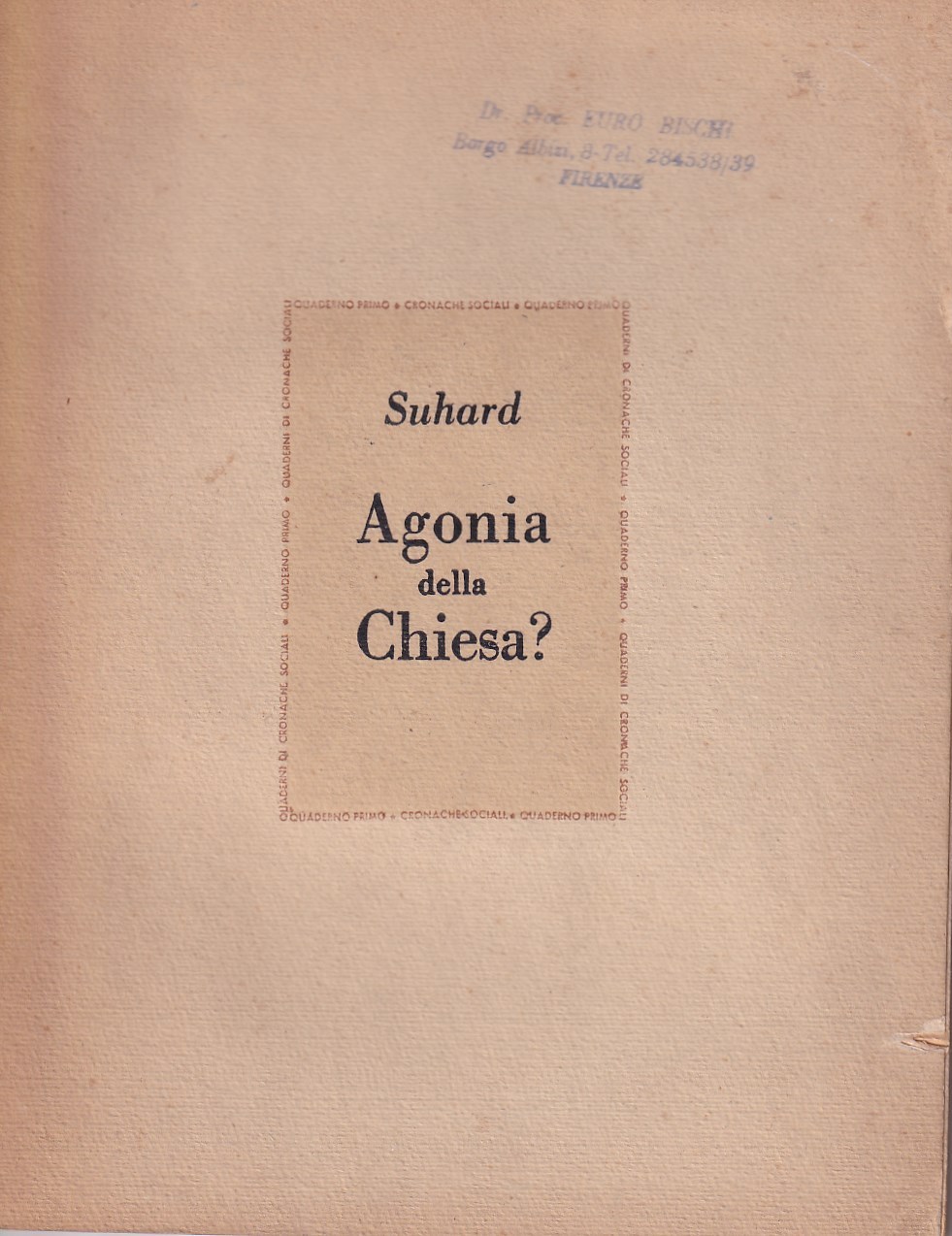 Agonia della Chiesa?