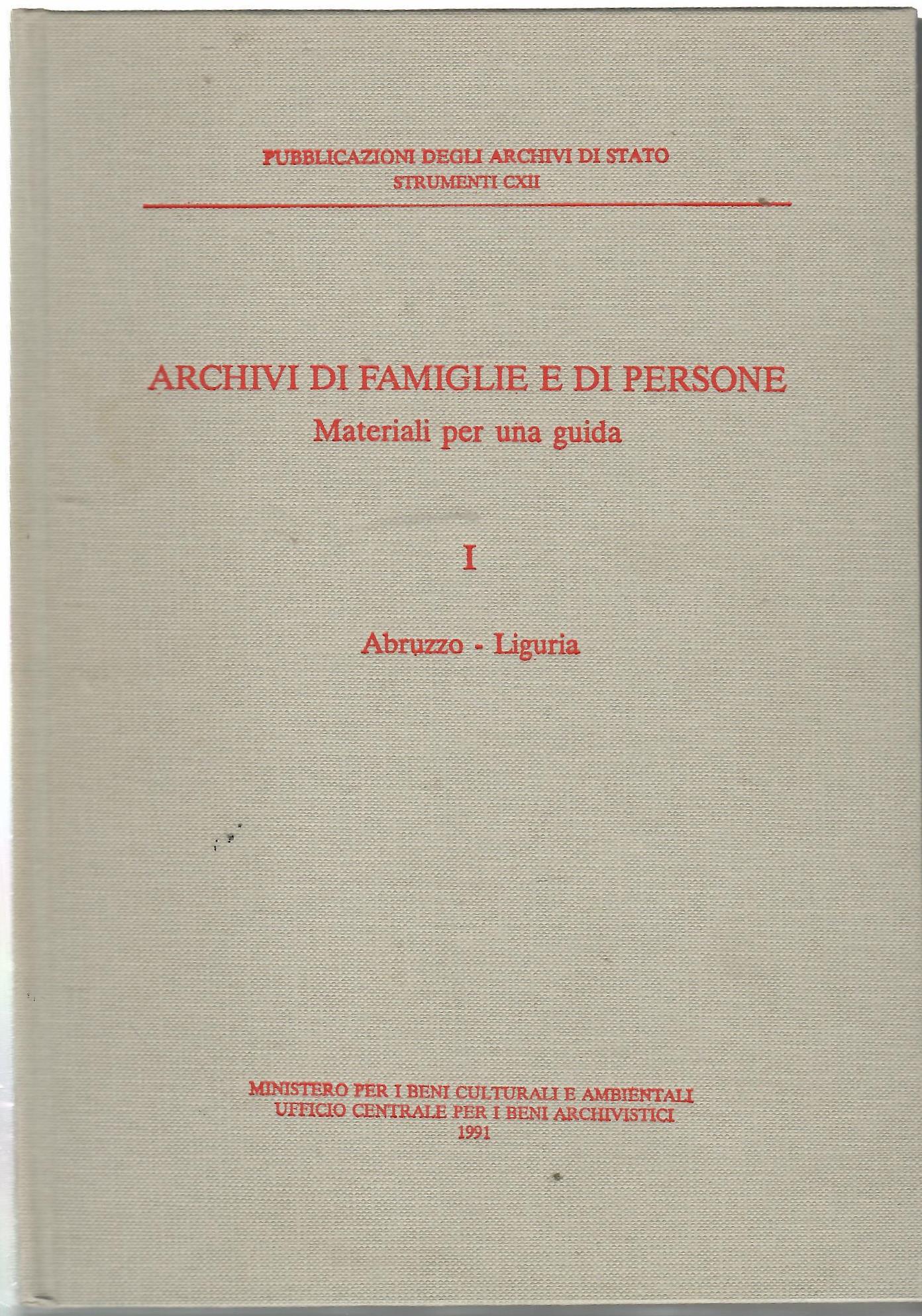 Archivi d Famiglie e Di Persone. Materiali Per Ua Guida- …