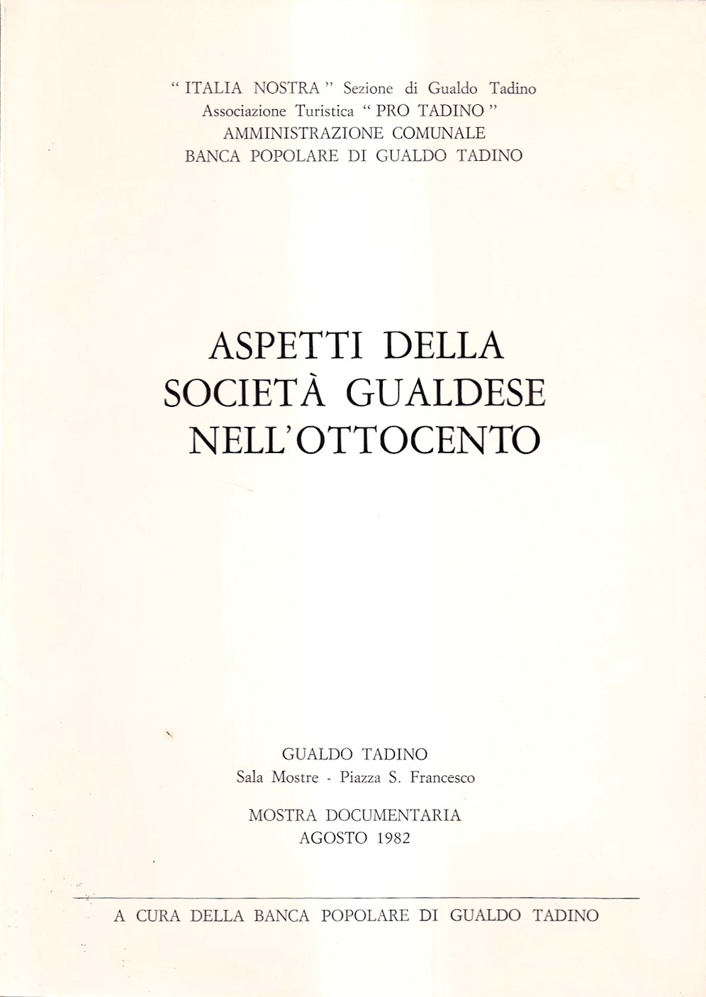 Aspetti della società gualdese nell'Ottocento