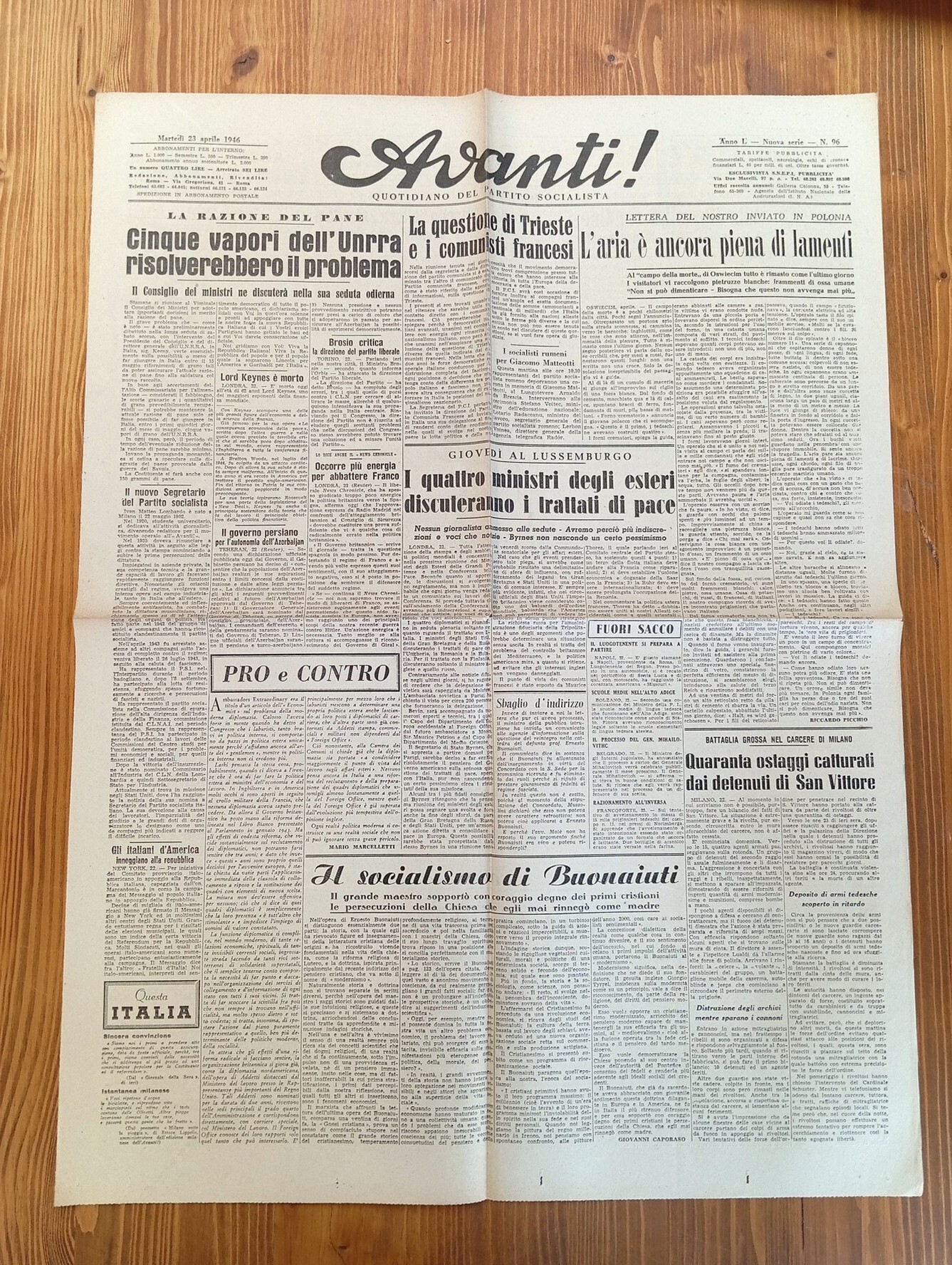 Avanti! Quotidiano del Partito Socialista Italiano di unità proletaria - …