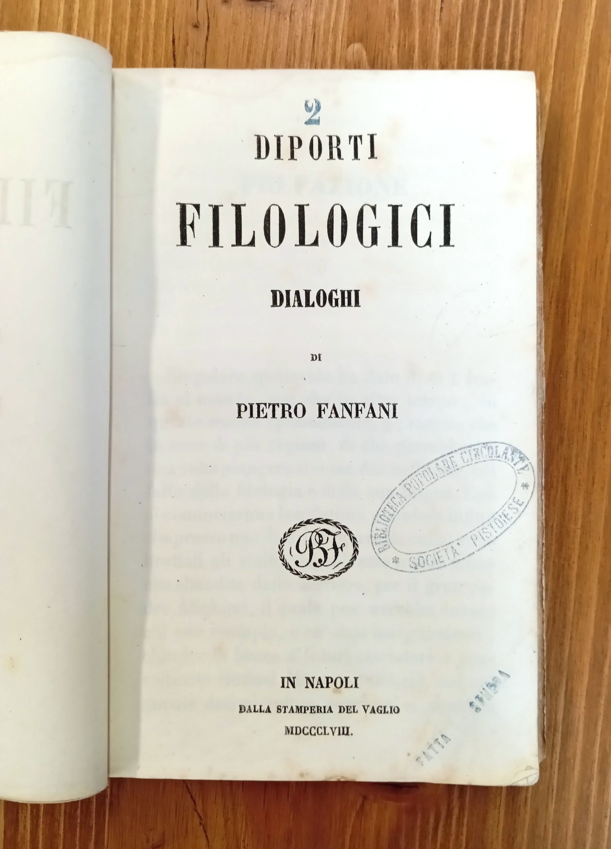 Diporti filologici. Dialoghi di Pietro Fanfani