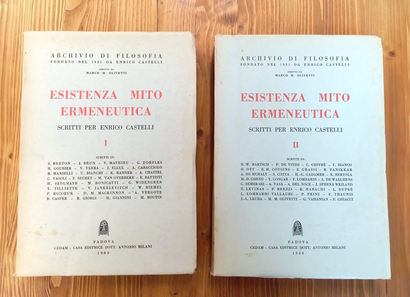 Esistenza mito ermeneutica. Scritti per Enrico Castelli - Vol. I …