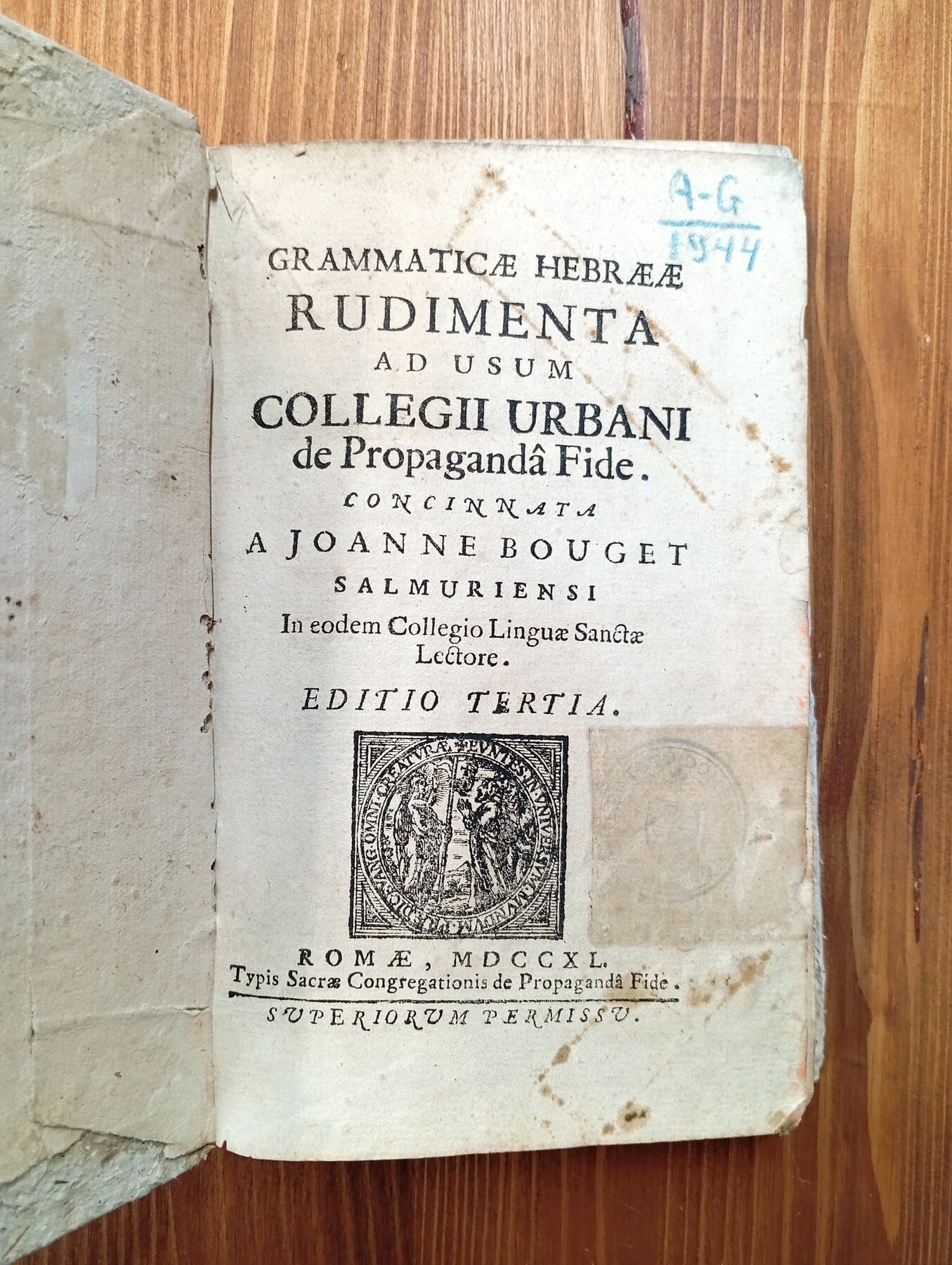 Grammaticae hebraeae rudimenta ad usum collegii urbani de propaganda Fide. …
