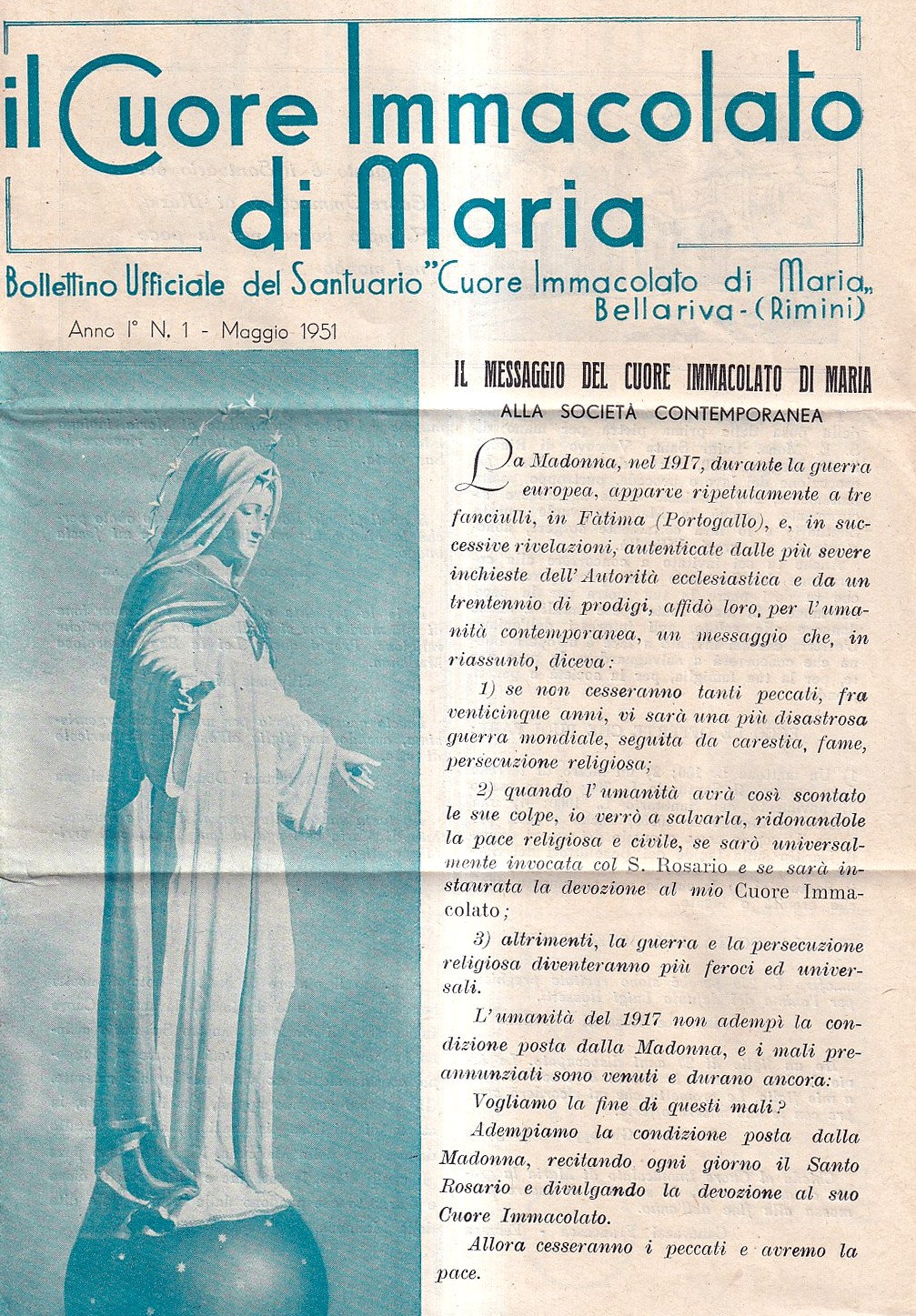 Il Cuore Immacolato di Maria. Bollettino ufficiale del Santuario "Cuore …