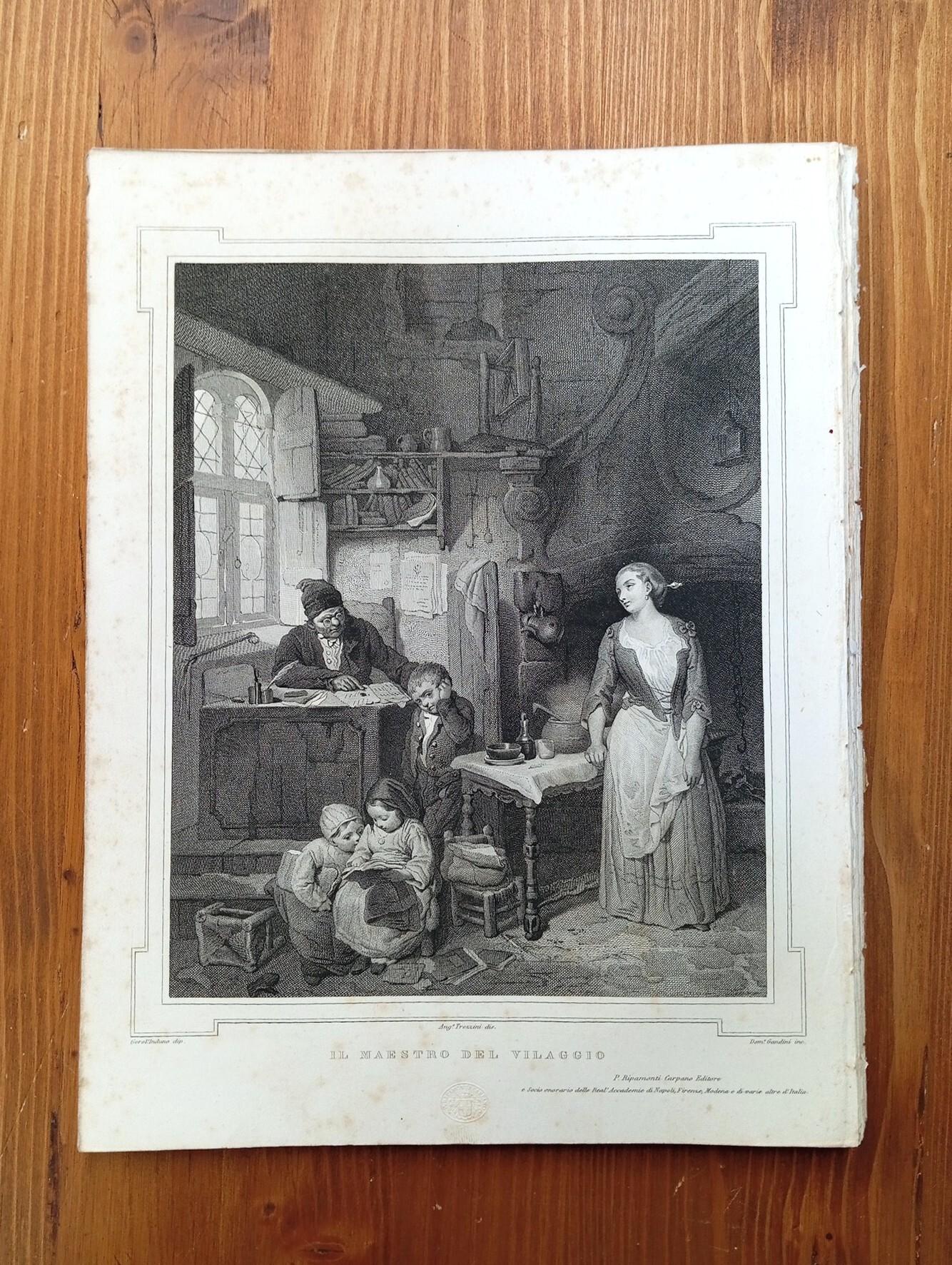 Il maestro del villaggio [incisione]