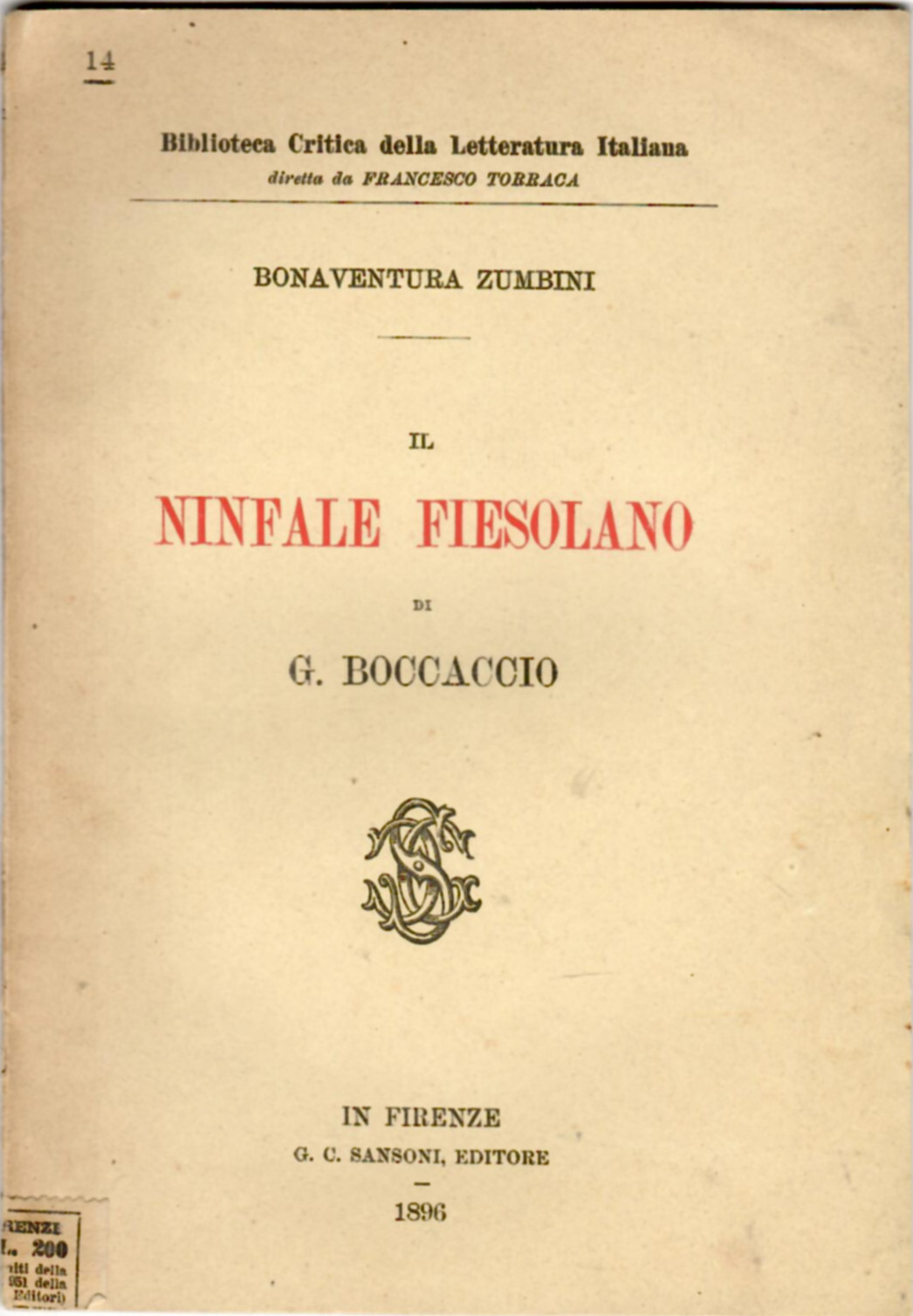 Il Ninfale fiesolano di G. Boccaccio