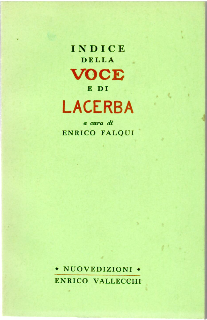 Indice Della Voce e Di Lacerba