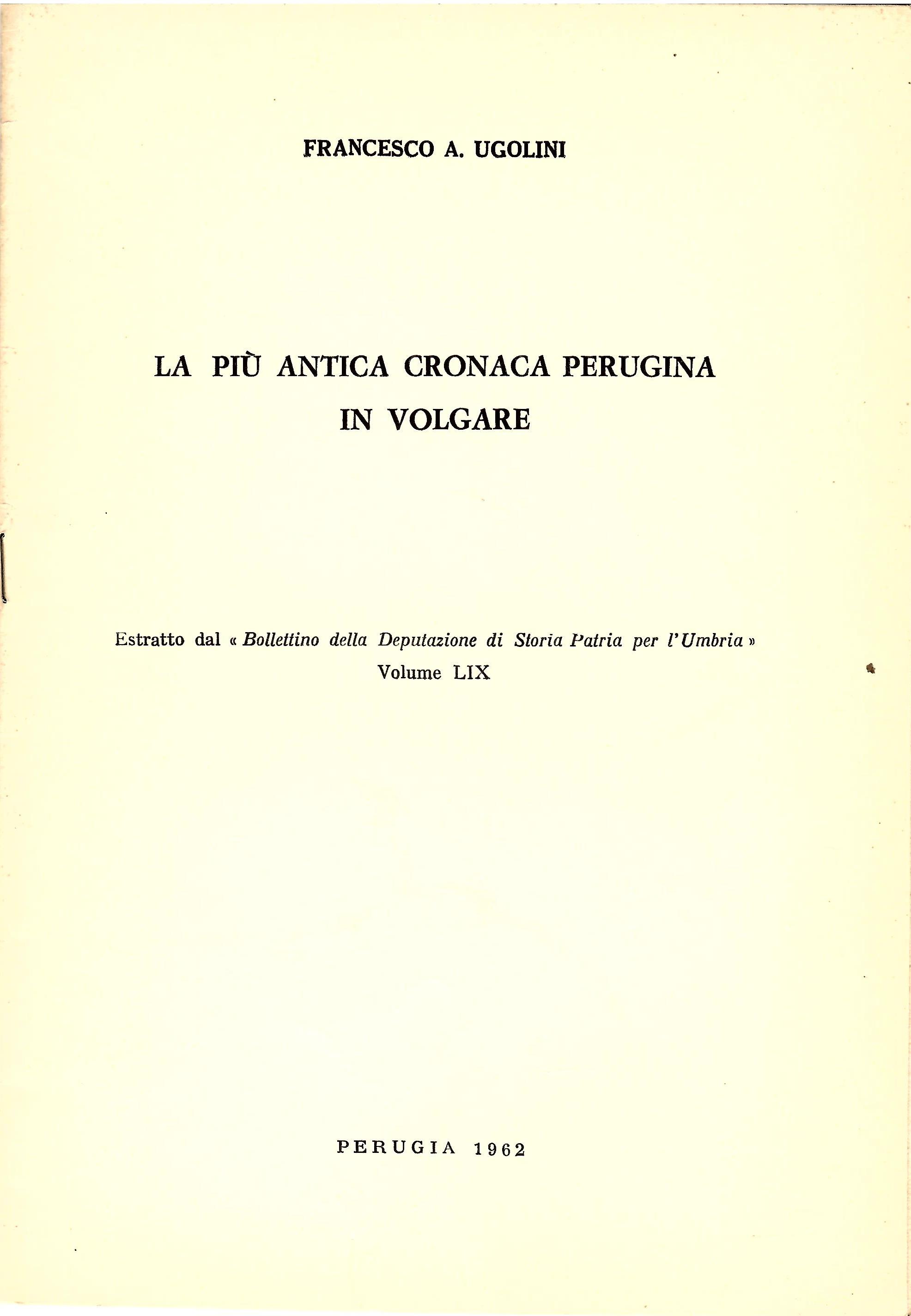 La Più Antica Cronaca Perugina in Volgare