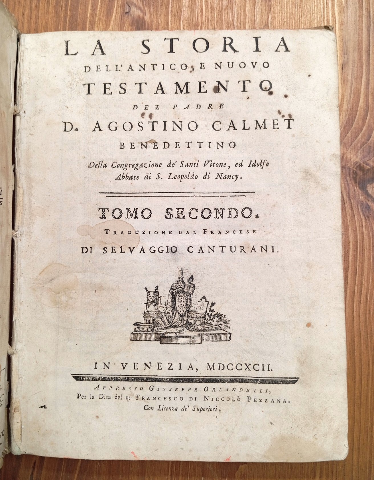 La Storia dell'Antico, e Nuovo Testamento del padre d. Agostino …