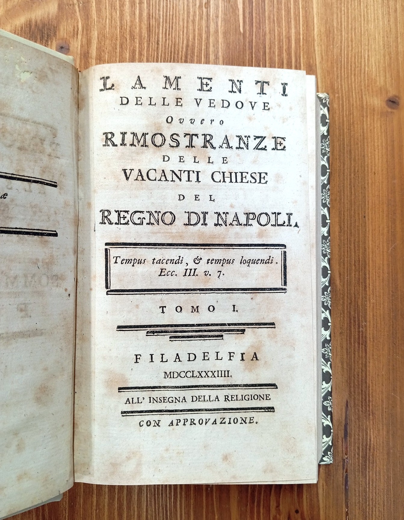 Lamenti delle vedove, ovvero Rimostranze delle vacanti chiese del Regno …