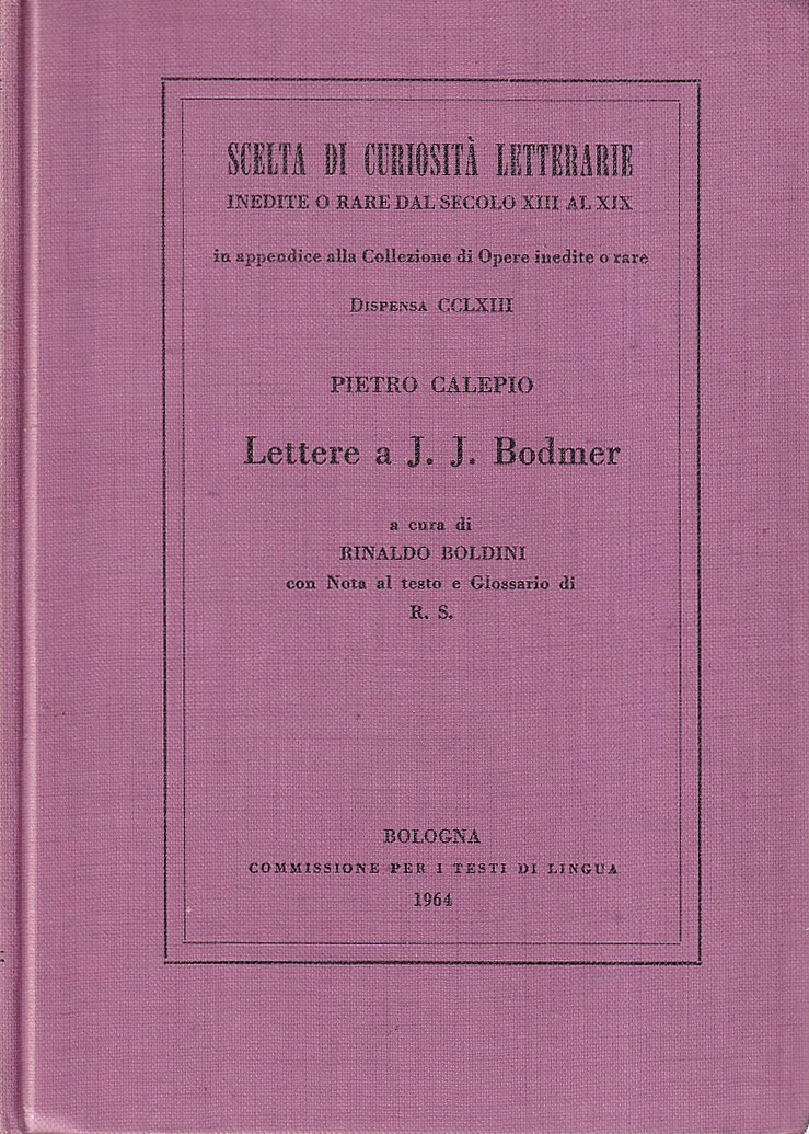 Lettere a J. J. Bodmer