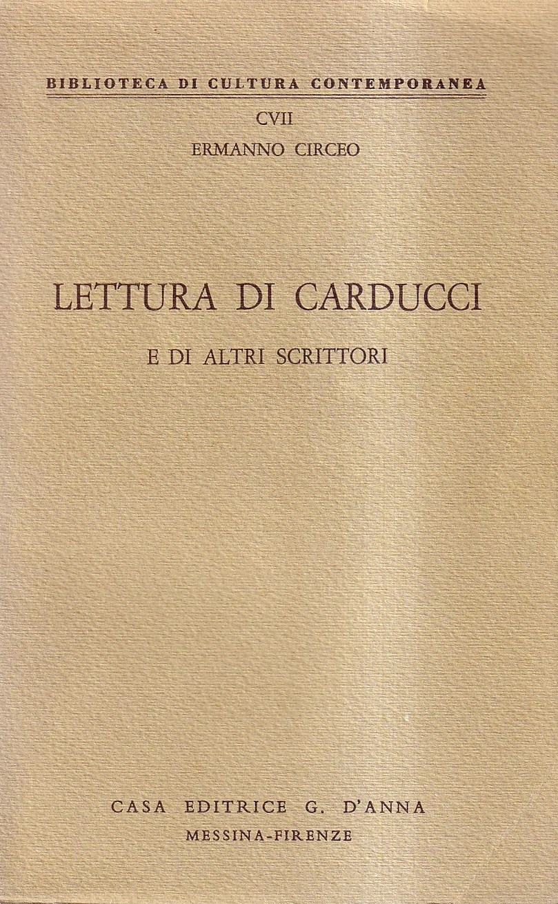 Lettura Di Carducci e Di Altri Scrittori