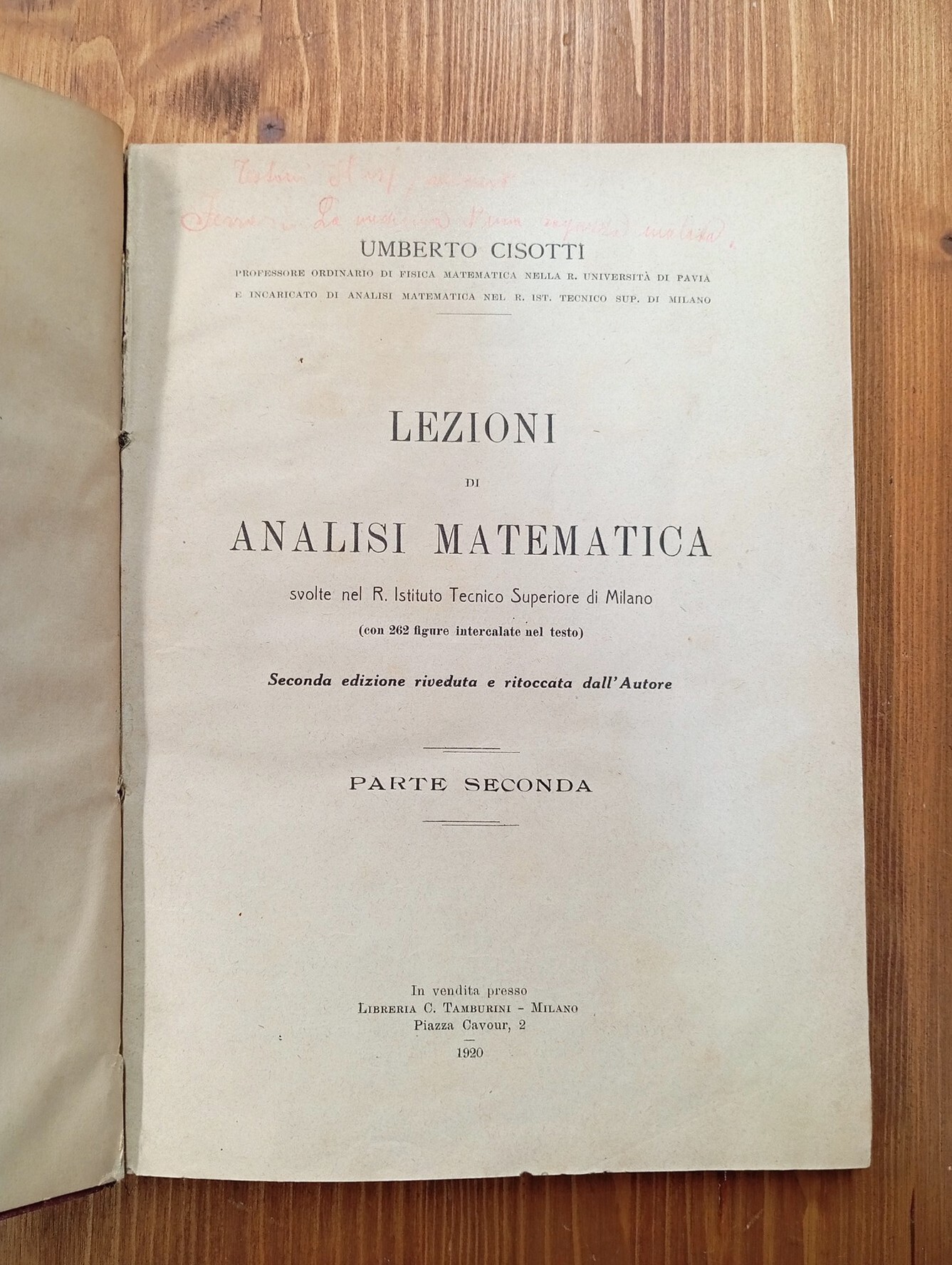 Lezioni di analisi matematica svolte nel R. Istituto tecnico superiore …