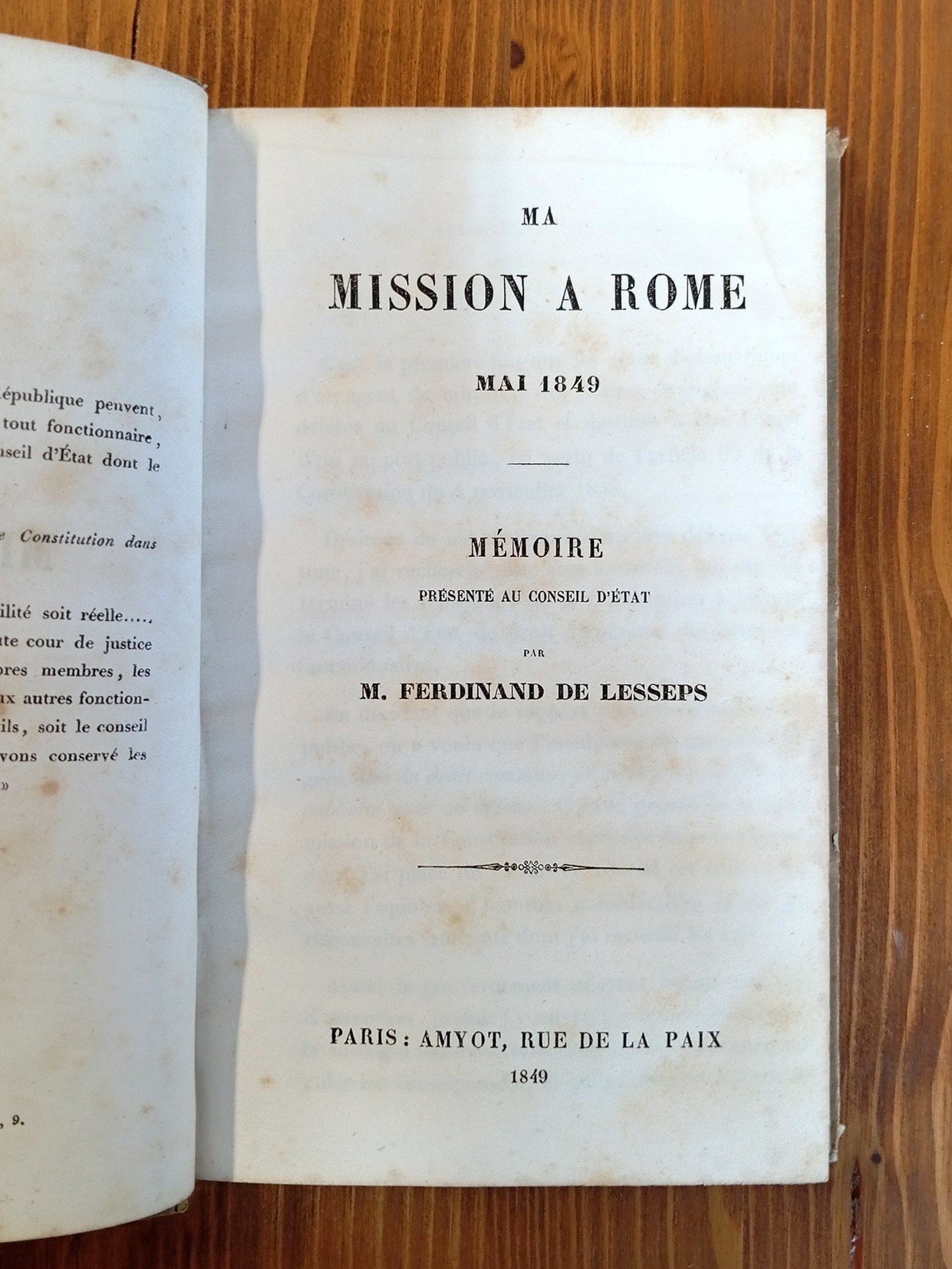 Ma mission à Rome, mai 1849. Mémoire présenté au Conseil …